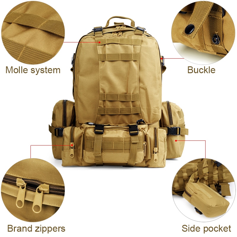 25 - 50L Capacity Military Tactical Backpacks for Camping / Trekking