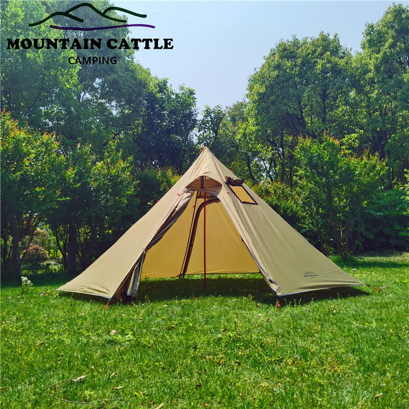 3-4 Person Ultralight Pyramid Tent with Chimney Hole