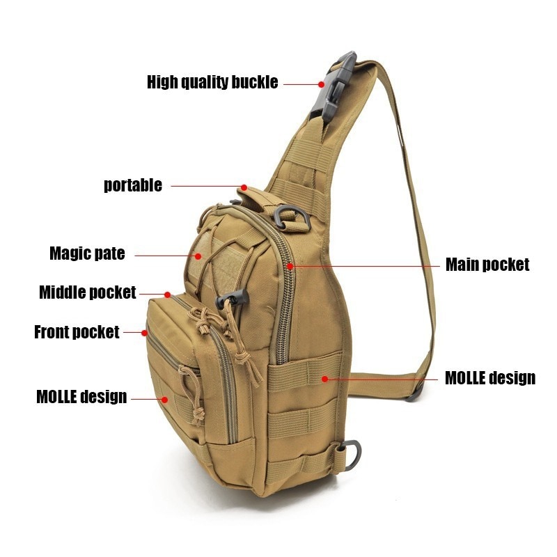 600D Military Tactical Waterproof Camouflage Army Shoulder Bag for Camping