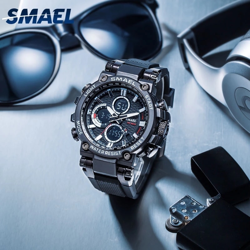 thumbnail image 2 of Skmei Men's Digital Watches Three Time Zones Led Chronograph Waterproof... 2 of 12