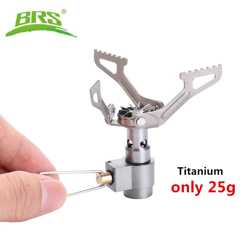 BRS Portable Titanium Mini Camping Gas Burner Stove