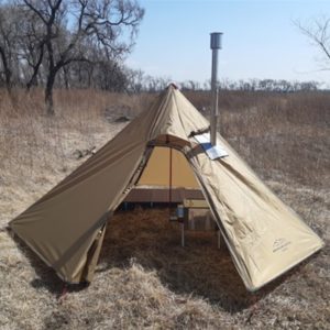 Bushcraft Lightweight Ripstop Nylon Pyramid Tent with Chimney Hole