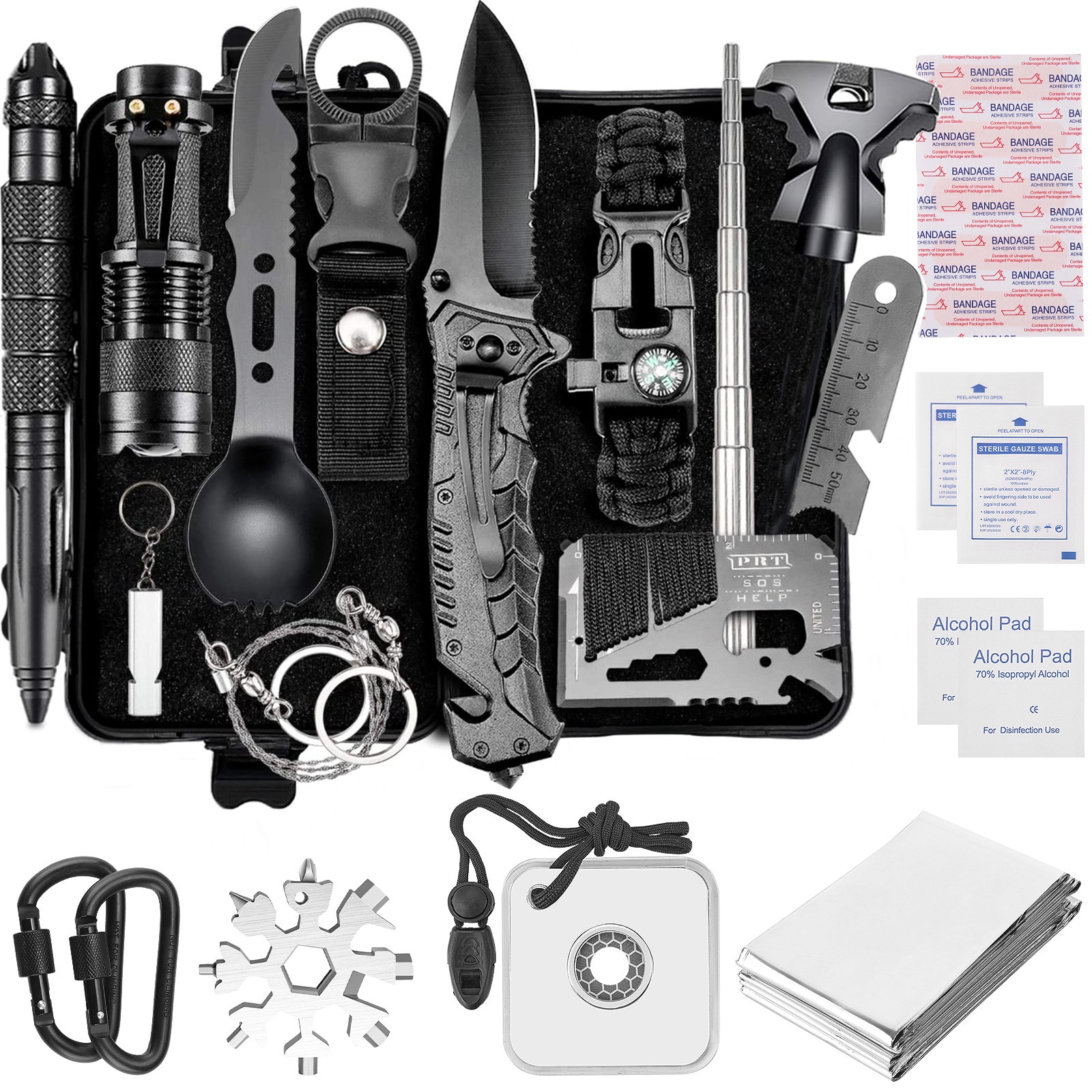 20 in 1 First Aid and Tactical Survival Tool Kit for Camping