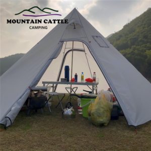 Mountain Cattle Ultralight Large Sized Pyramid Tent with a Chimney Hole