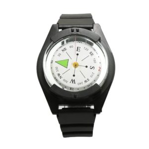 High Quality Glass Compass Lens and Silicone Wristband Watches for Camping / Hiking