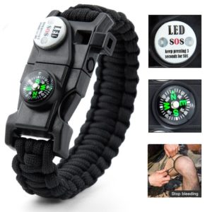 Outdoor SOS LED Light Survival Braided Rope Camping Tool
