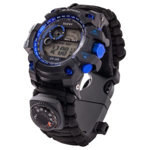 Outdoor Survival Waterproof Emergency Night Vision Paracord Compass Watch