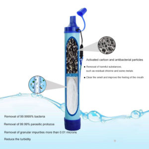 Portable Water Purifier with Activated Carbon for Camping / Hiking