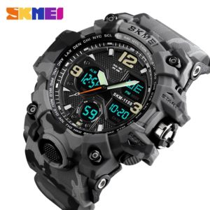 SKMEI Luxury Waterproof LED Military Sports Watch for Men - Dual Display