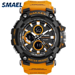 Dual Time Waterproof Military Shock Resistant Sports Watches for Men
